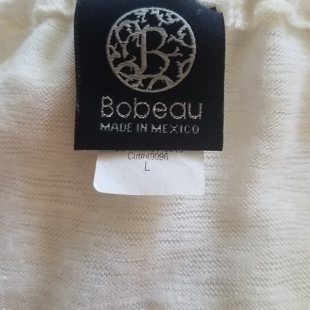 Bobeau Boho Lace Hem Cream Color Top Large - Picture 7 of 9